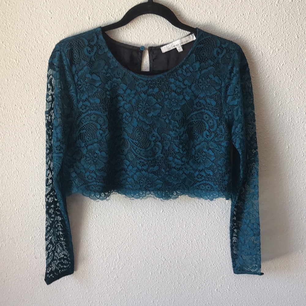 Lovers and Friends Sacred Long Sleeve Lave Crop Top size Small